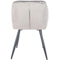 Mukava ja moderni samettinen vierailutuoli metallirungolla