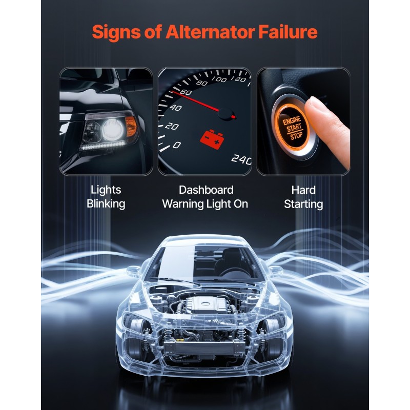 Auton laturi 170A alumiinirunko puhdas kuparikela useisiin automalleihin