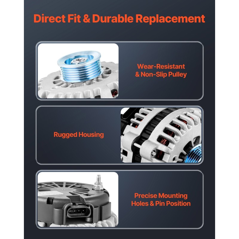 Auton vaihtovirtageneraattori 150 ampeerin lähtö alumiinirunko kuparikelat useisiin automalleihin