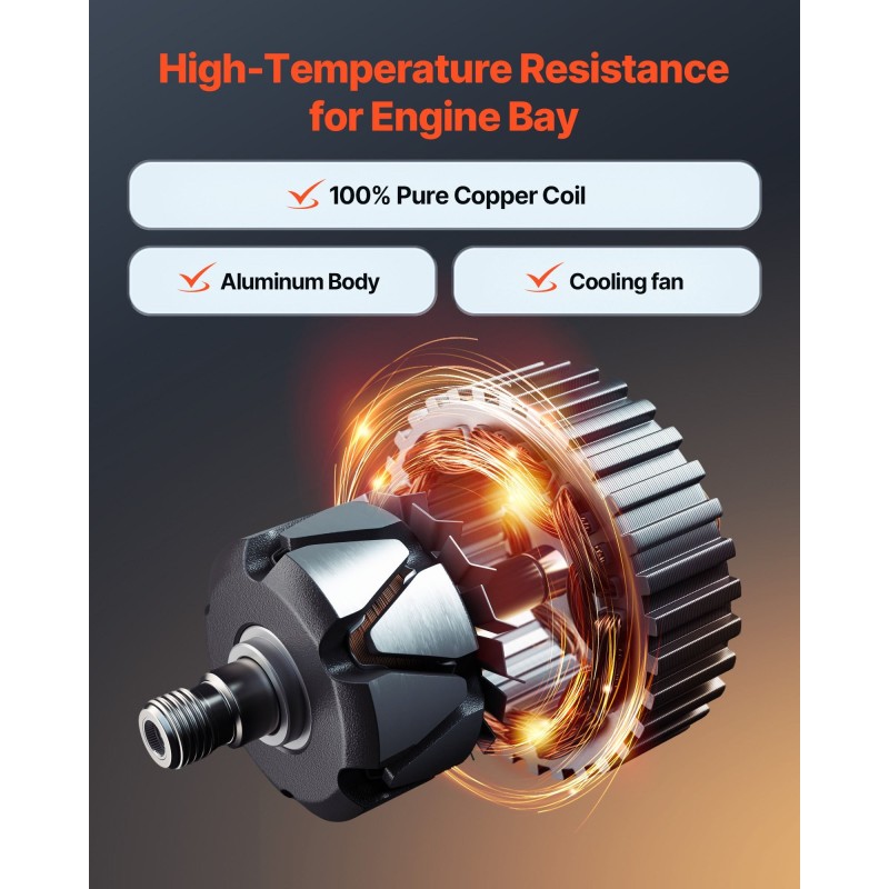 Auton laturi 253 A alumiinikuori puhtaat kuparikäämit suora vaihtolaite