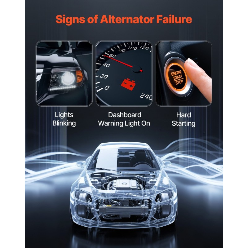 Auton laturi 253 A alumiinikuori puhtaat kuparikäämit suora vaihtolaite