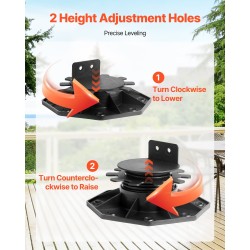 Terassijalkatuki PP-muovinen säädettävä 30–60 mm 24 kpl 907 kg ulkokäyttöön