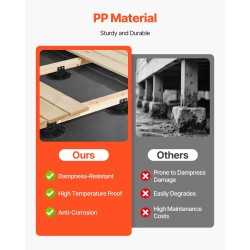 Terassijalkatuki PP-muovinen säädettävä 30–60 mm 24 kpl 907 kg ulkokäyttöön