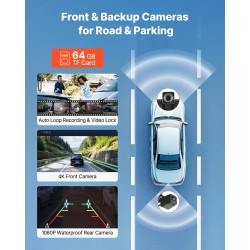 Langaton autostereo 10 tuumaa ABS Apple CarPlay Android Auto etu- ja peruutuskamerat