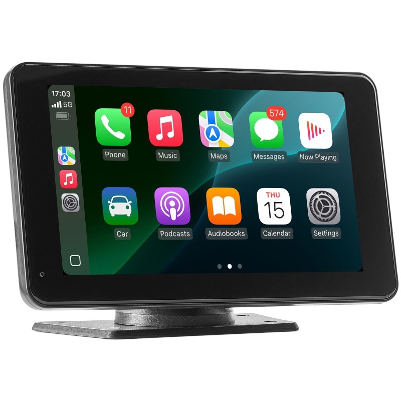 Autoradio 7-tuumainen kosketusnäyttöinen langaton CarPlay Android Auto peruutuskamera 12V-yhteensopiva