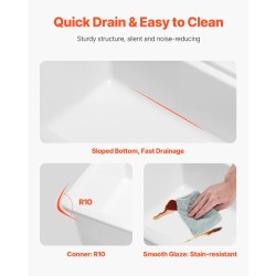 Keittiöallas tulenkestävästä savesta 84 cm syvä maatilatyylinen valkoinen kaksinkertainen lasitepinta