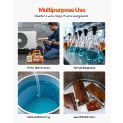 Yksivaiheinen pyörivä lamellityhjiöpumppu 100 l/min 180 W ilmastointihuoltoon VP125