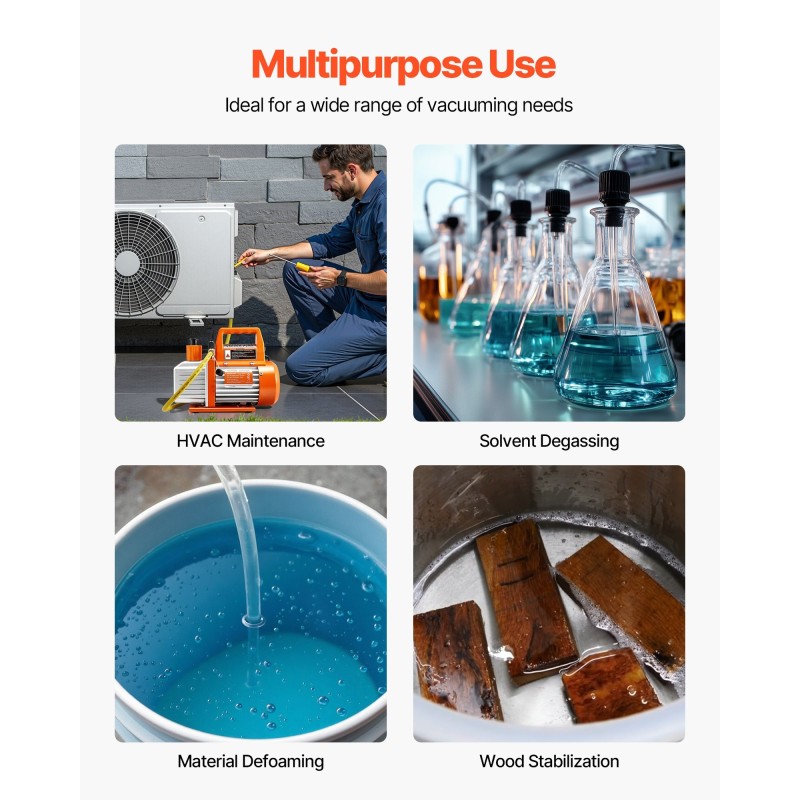 Yksivaiheinen pyörivä lamellityhjiöpumppu 100 l/min 180 W ilmastointihuoltoon VP125