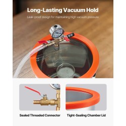 Tyhjiökammio ja yksivaiheinen tyhjiöpumppu ruostumatonta terästä 11.36 litraa