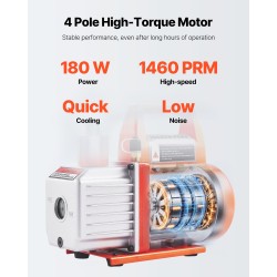 Tyhjiökammio ja yksivaiheinen tyhjiöpumppu ruostumatonta terästä 11.36 litraa