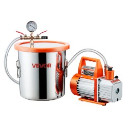 Tyhjiökammio ja yksivaiheinen tyhjiöpumppu ruostumatonta terästä 11.36 litraa