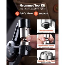 Purjerenkaiden asennussarja alumiiniseosta 10 mm 500 kpl reiän tekoon ja kiinnitykseen