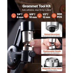 Purjerenkaiden asennussarja alumiiniseos 6 10 12 mm 900 kpl nahalle ja kankaille