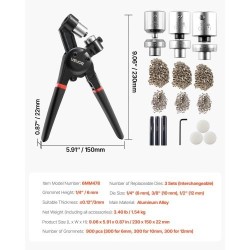 Purjerenkaiden asennussarja alumiiniseos 6 10 12 mm 900 kpl nahalle ja kankaille