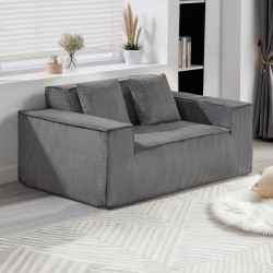 Kaksipaikkainen vakosamettisohva leveys 160 senttimetriä harmaa taskujousitus ilman kokoamista