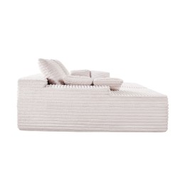Divaanisohva vakosamettinen modulaarinen 2100 mm leveä kaksipaikkainen beige