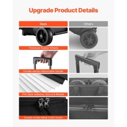 Keilapallolaukku 600D Oxford-kangas kahdelle pallolle rullilla teleskooppikahvalla kenkälokerolla