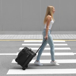 Keilapallolaukku 600D Oxford-kangas kahdelle pallolle rullilla teleskooppikahvalla kenkälokerolla