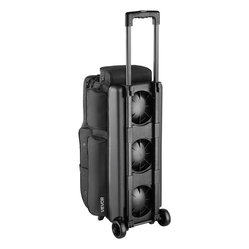 Keilapallolaukku 3 pallolle 600D Oxford-kangas PVC-pinnoite pyörällinen teleskooppikahva kenkäosasto kokoon US16 asti