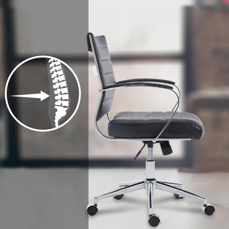 Oakland ergonominen toimistotuoli nahkaverhoilulla säädettävä korkeus ja selkänoja