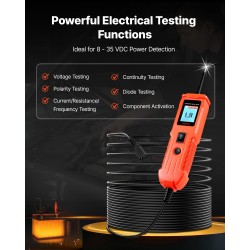 Ajoneuvojen virtapiirintesteri värinäyttö 4 testitilaa muovikuori fosforipronssinen kärki 4 metrin johto