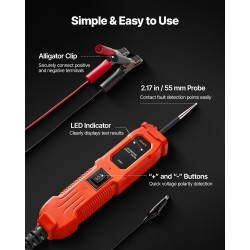 Ajoneuvojen virtapiiritesteri ammattikäyttöön ABS-kuori 6–36 V 4 m kaapeli