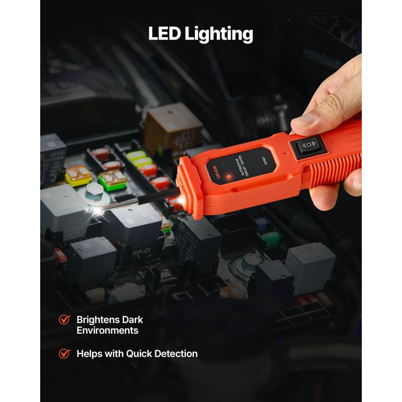 Ajoneuvojen virtapiiritesteri ammattikäyttöön ABS-kuori 6–36 V 4 m kaapeli