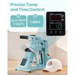 Hattupainokone HTV- ja sublimaatioille 4 vaihdettavaa hattualustaa digitaalinen lämpö- ja ajan säätö