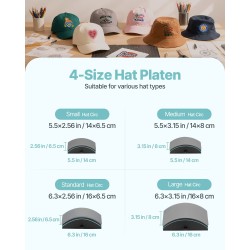 Hattupainokone HTV- ja sublimaatioille 4 vaihdettavaa hattualustaa digitaalinen lämpö- ja ajan säätö