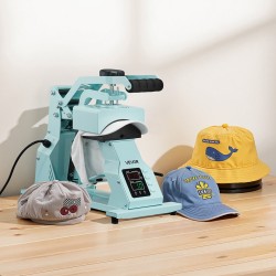 Hattupainokone HTV- ja sublimaatioille 4 vaihdettavaa hattualustaa digitaalinen lämpö- ja ajan säätö