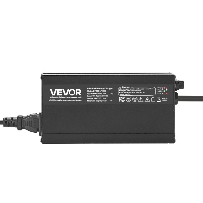 12V LiFePO4-laturi 10A 14,6V alumiinikuori veneisiin ja matkailuautoihin