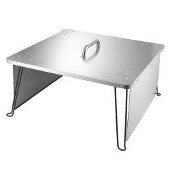 Tulisijan lämpösuoja neliö 430 ruostumatonta terästä 645x645 mm taittuvilla jaloilla