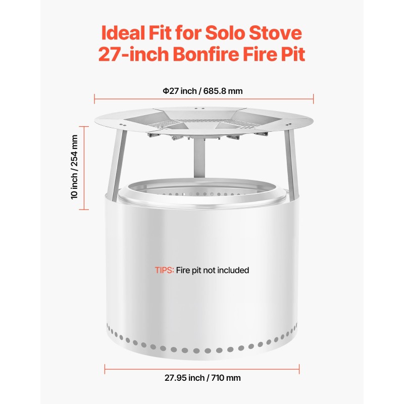 Tulipesän lämmönheijastin 304 ruostumatonta terästä halkaisija 685 mm korkeus 254 mm