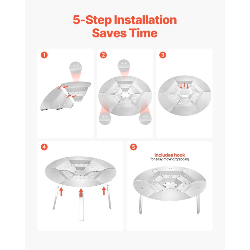 Tulipesän lämmönheijastin 304 ruostumatonta terästä halkaisija 685 mm korkeus 254 mm