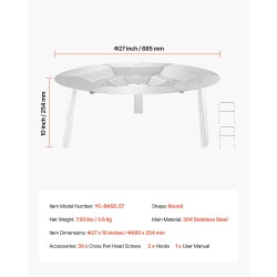 Tulipesän lämmönheijastin 304 ruostumatonta terästä halkaisija 685 mm korkeus 254 mm