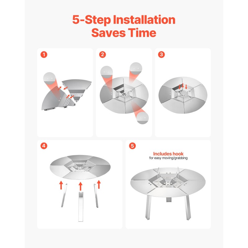 Pyöreä tulisijan lämpösuoja valmistettu 304-ruostumattomasta teräksestä halkaisijaltaan 508 mm