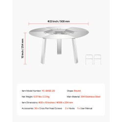 Pyöreä tulisijan lämpösuoja valmistettu 304-ruostumattomasta teräksestä halkaisijaltaan 508 mm
