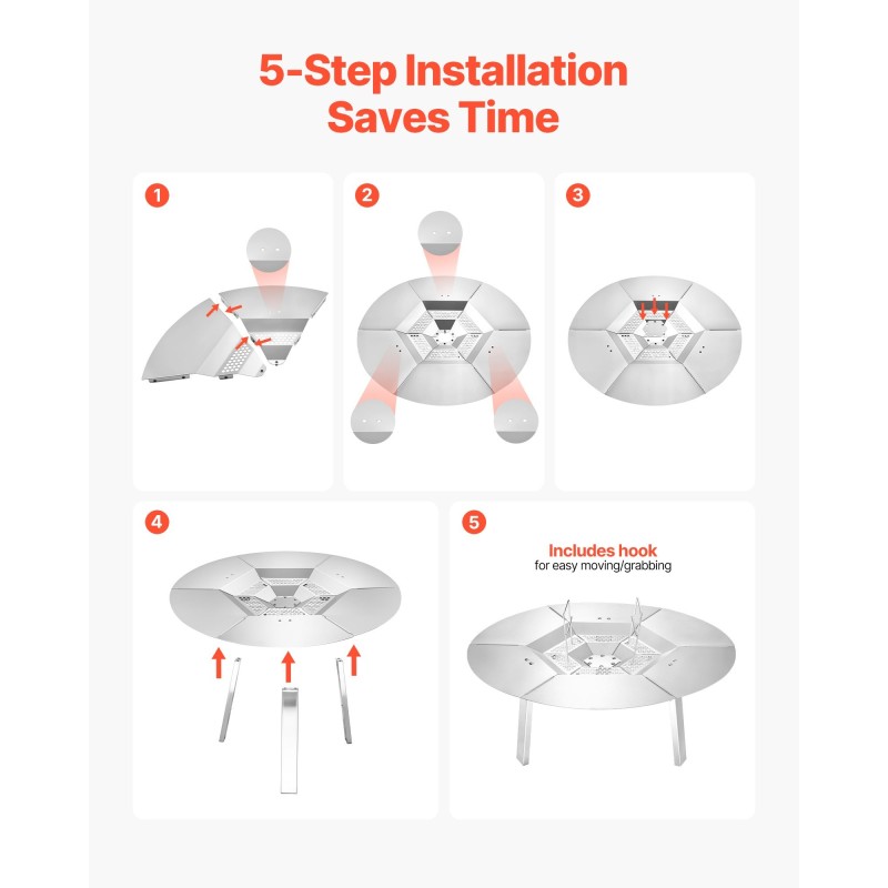 Tulipesän lämpösuoja 304-ruostumattomasta teräksestä halkaisija 635 mm