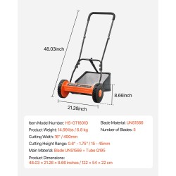 Manuaalinen kelaleikkuri teräsrunko 400 mm 5 terää säädettävä 15–45 mm keruupussilla