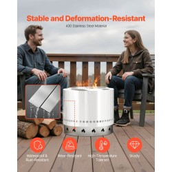 Tulipesän jalusta 430-ruostumaton teräs 587 mm halkaisija kevyt ulkokäyttöön