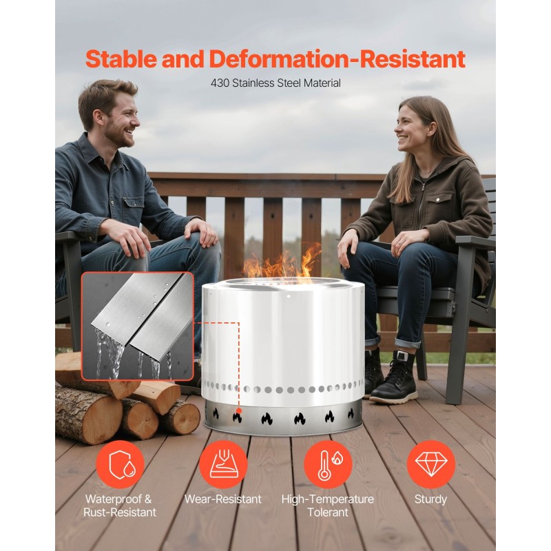 Tulipesän jalusta 430-ruostumaton teräs 587 mm halkaisija kevyt ulkokäyttöön