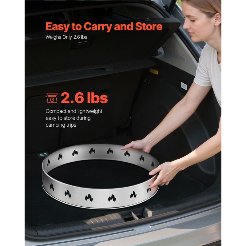 Tulipesän jalusta 430-ruostumaton teräs 587 mm halkaisija kevyt ulkokäyttöön