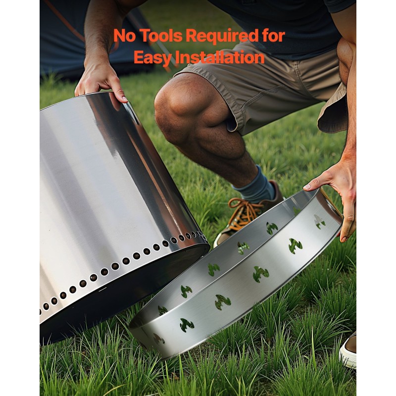 Tulipesän jalusta 430-ruostumaton teräs 587 mm halkaisija kevyt ulkokäyttöön