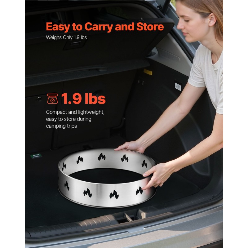 Tulisijan jalusta 430-ruostumattomasta teräksestä yhteensopiva 19,5 tuuman tulisijan kanssa