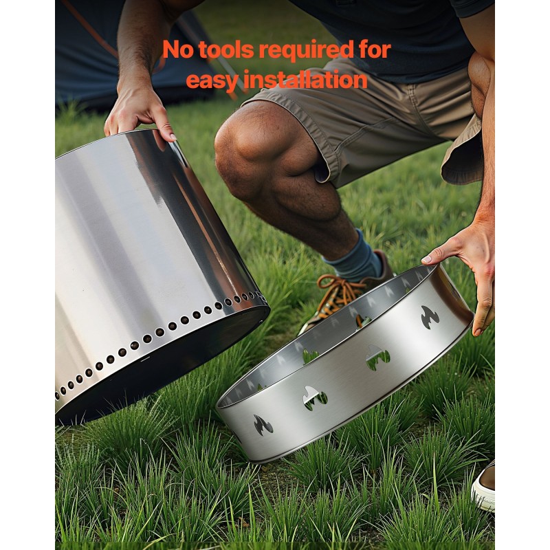 Tulisijan jalusta 430-ruostumattomasta teräksestä yhteensopiva 19,5 tuuman tulisijan kanssa