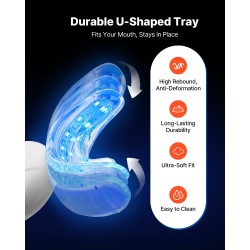 LED-hampaidenvalkaisusetti langaton 32 LED-valoa U-muotoinen suukappale herkille hampaille