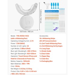 LED-hampaidenvalkaisusetti langaton 32 LED-valoa U-muotoinen suukappale herkille hampaille