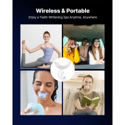 Hampaiden valkaisusarja langaton matkakokoinen 32 LED-valoa sininen ja punainen geelit