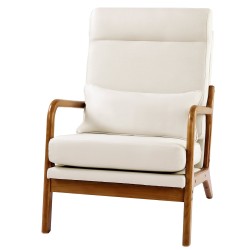 Nojatuoli massiivipuurungolla pellavaverhoilu 13 5 cm istuintyyny 150 kg kantavuus