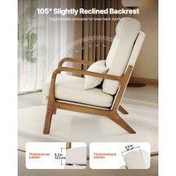 Nojatuoli massiivipuurungolla pellavaverhoilu 13,5 cm istuintyyny 150 kg kantavuus